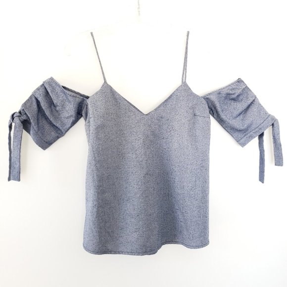 silence + noise Tops - SILENCE + NOISE Denim Off the Shoulder Top NWT